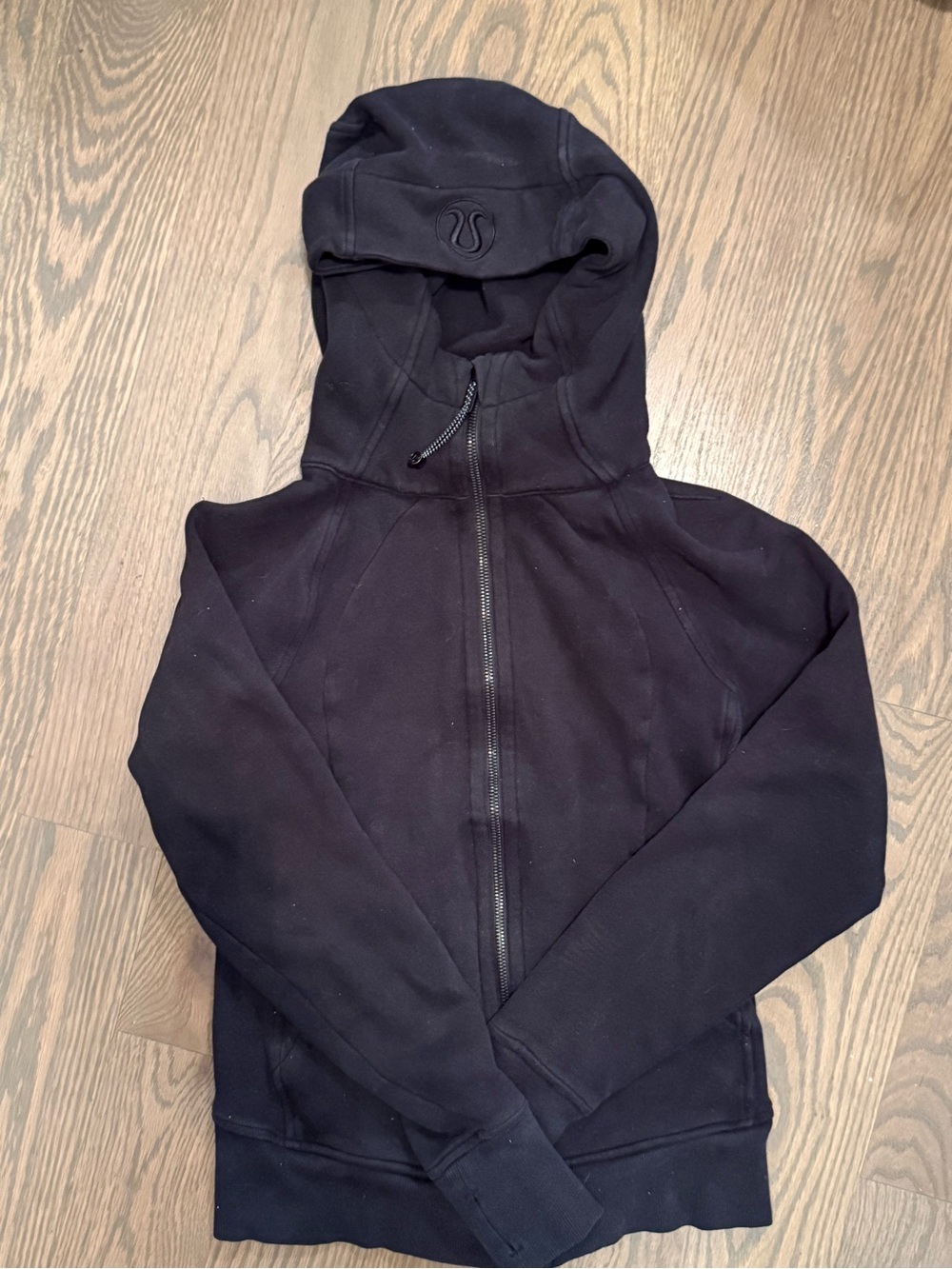Lululemon Black Zip-Up Scuba Hoodie with Interior Size Sticker - sz 2